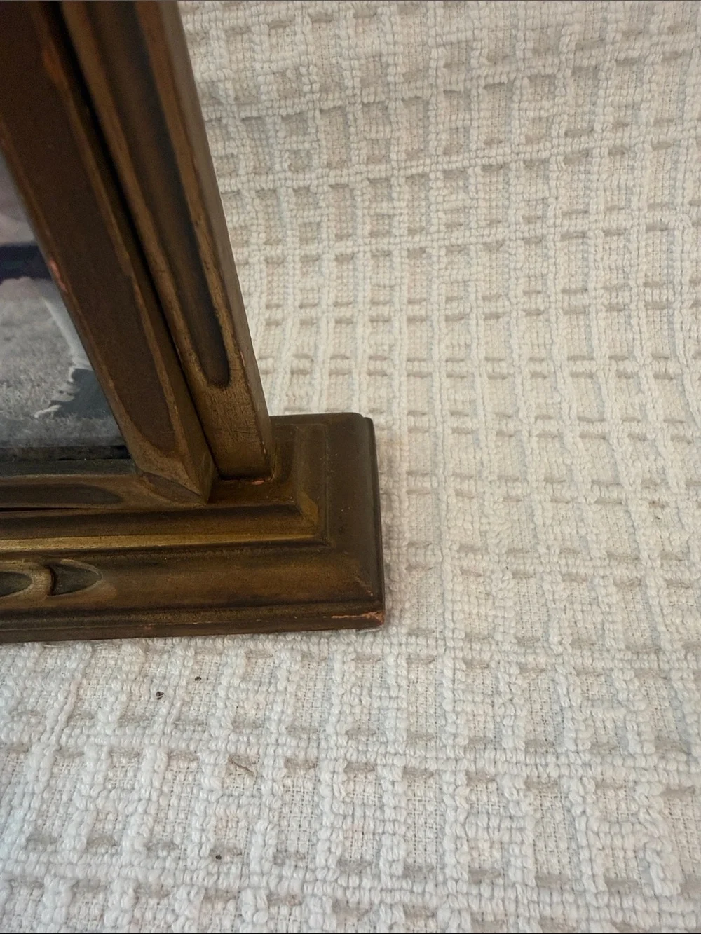 Vintage wood swivel gold bronzed picture frame